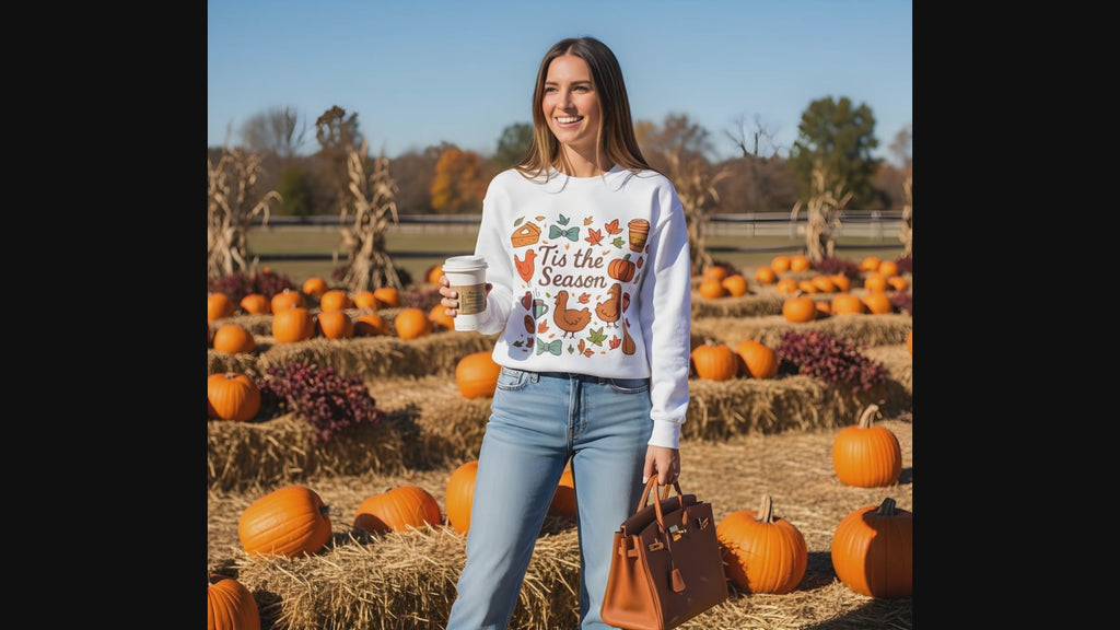 Tis the Season Doodle Thanksgiving Fall Sweatshirt