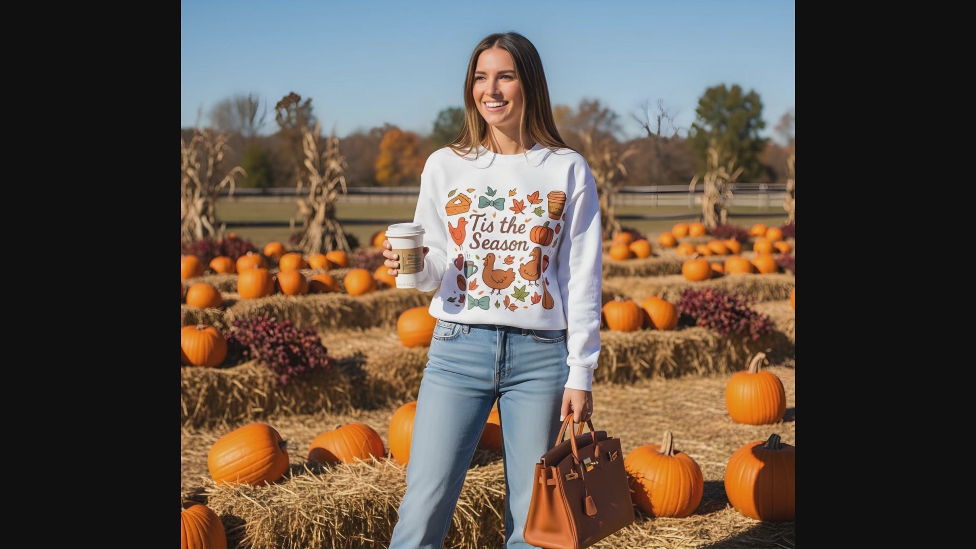 Tis the Season Doodle Thanksgiving Fall Sweatshirt