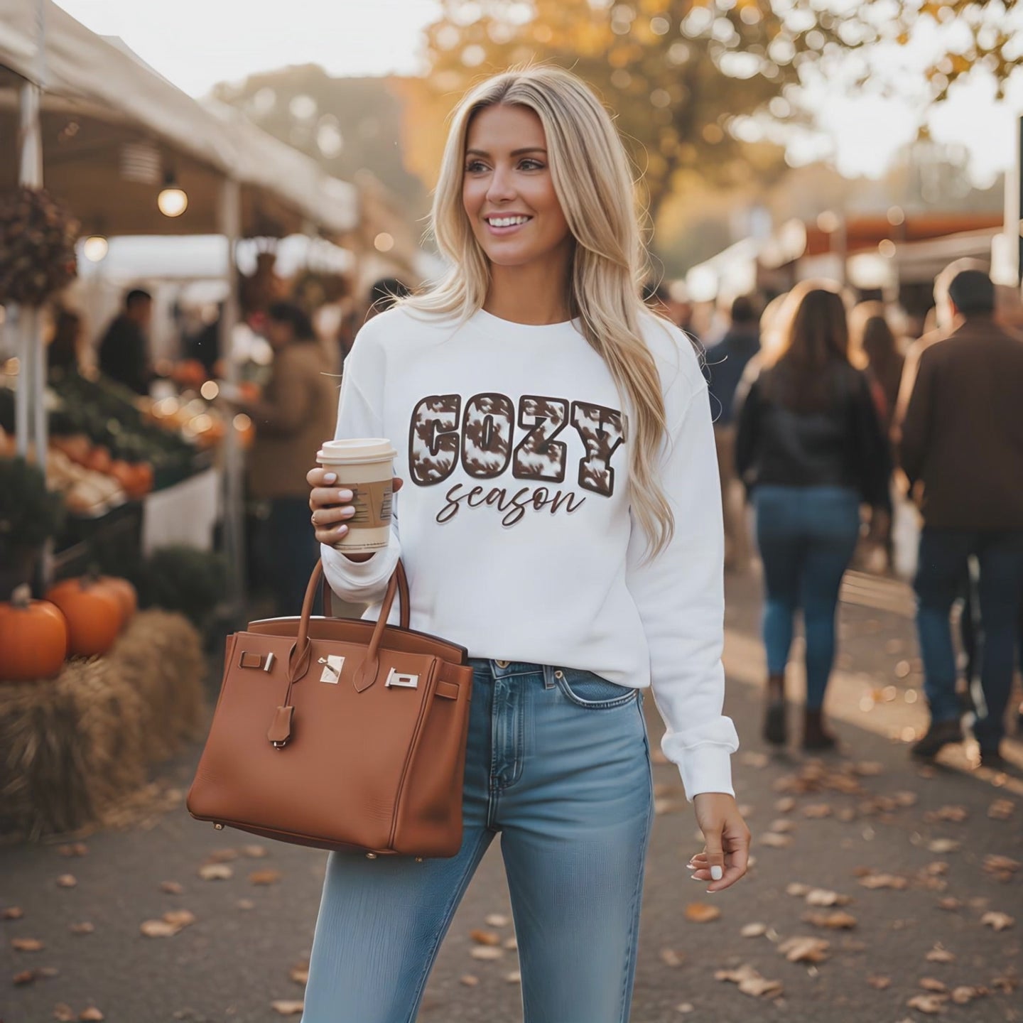 Cozy Season Cowhide Sweatshirt