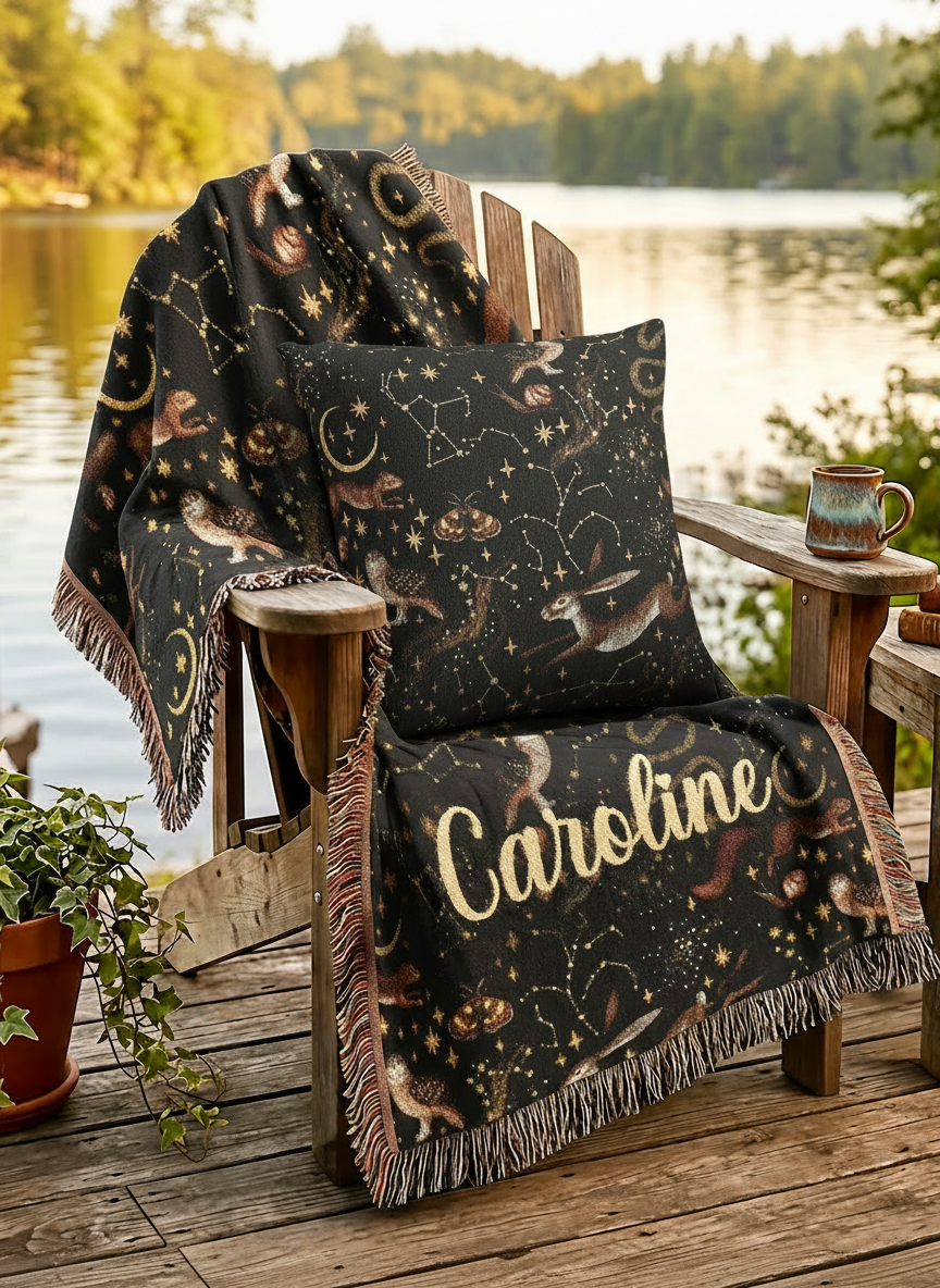 Midnight Woodland | Reverie Woven Pillow Printify