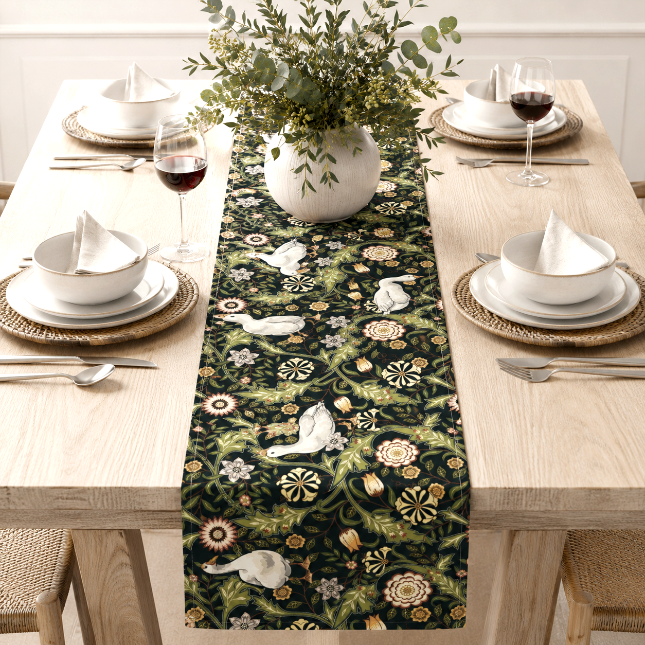 Thistle & Wing | Indigo Bloom Table Runner Printify