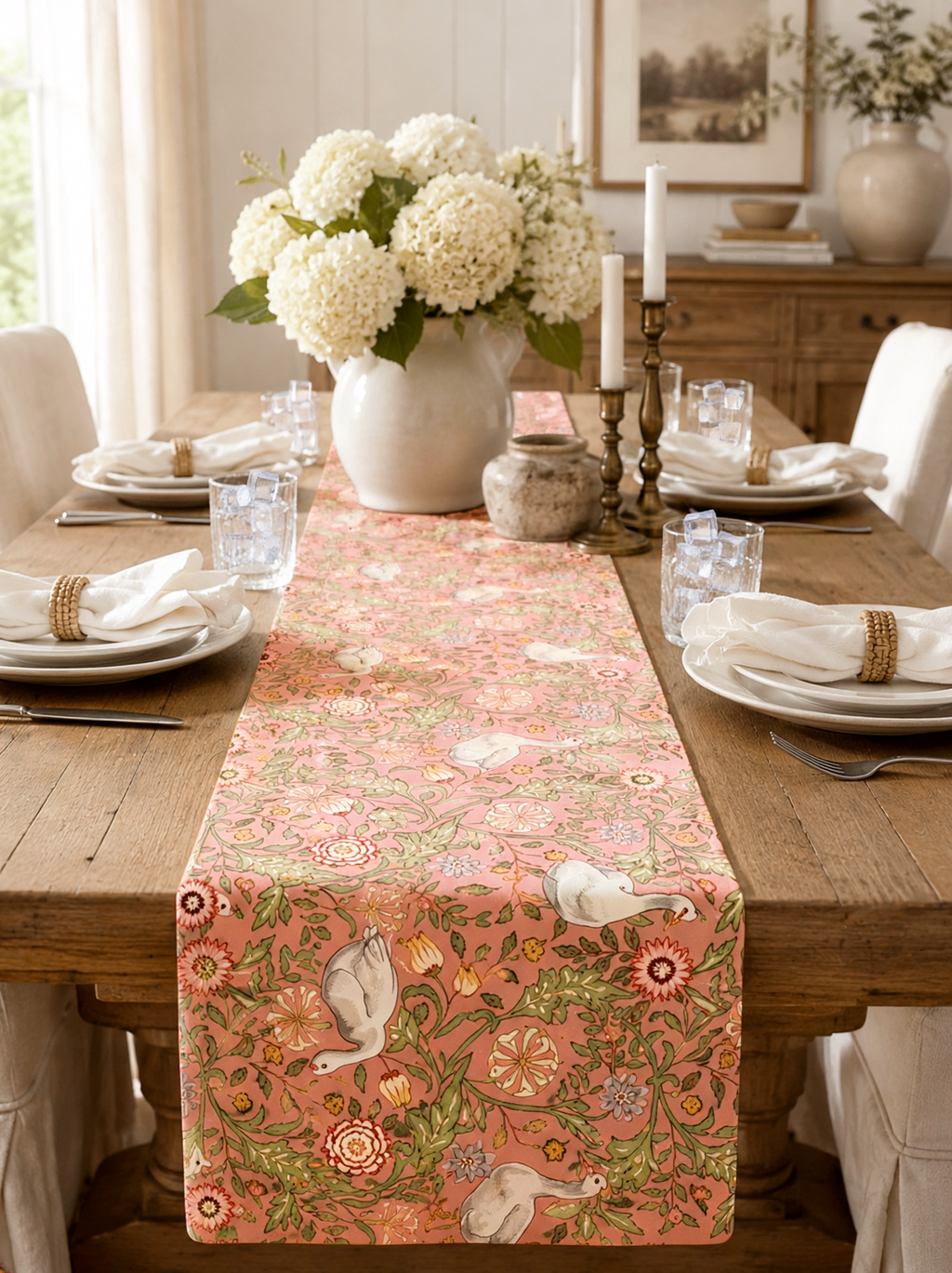 Thistle & Wing | Blush Garden Table Runner Printify