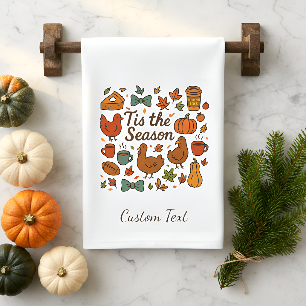 Tea Towel | Personalized Doodle Thanksgiving