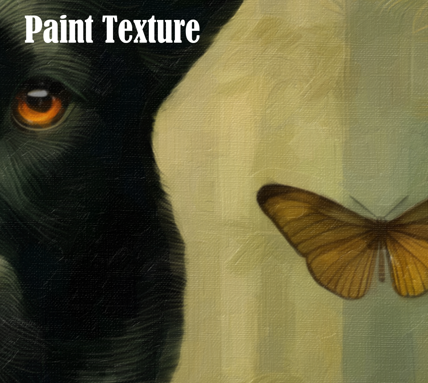 Black German Shepherd Canvas | Forest Garden Botanical Dog Wall Art with Painterly