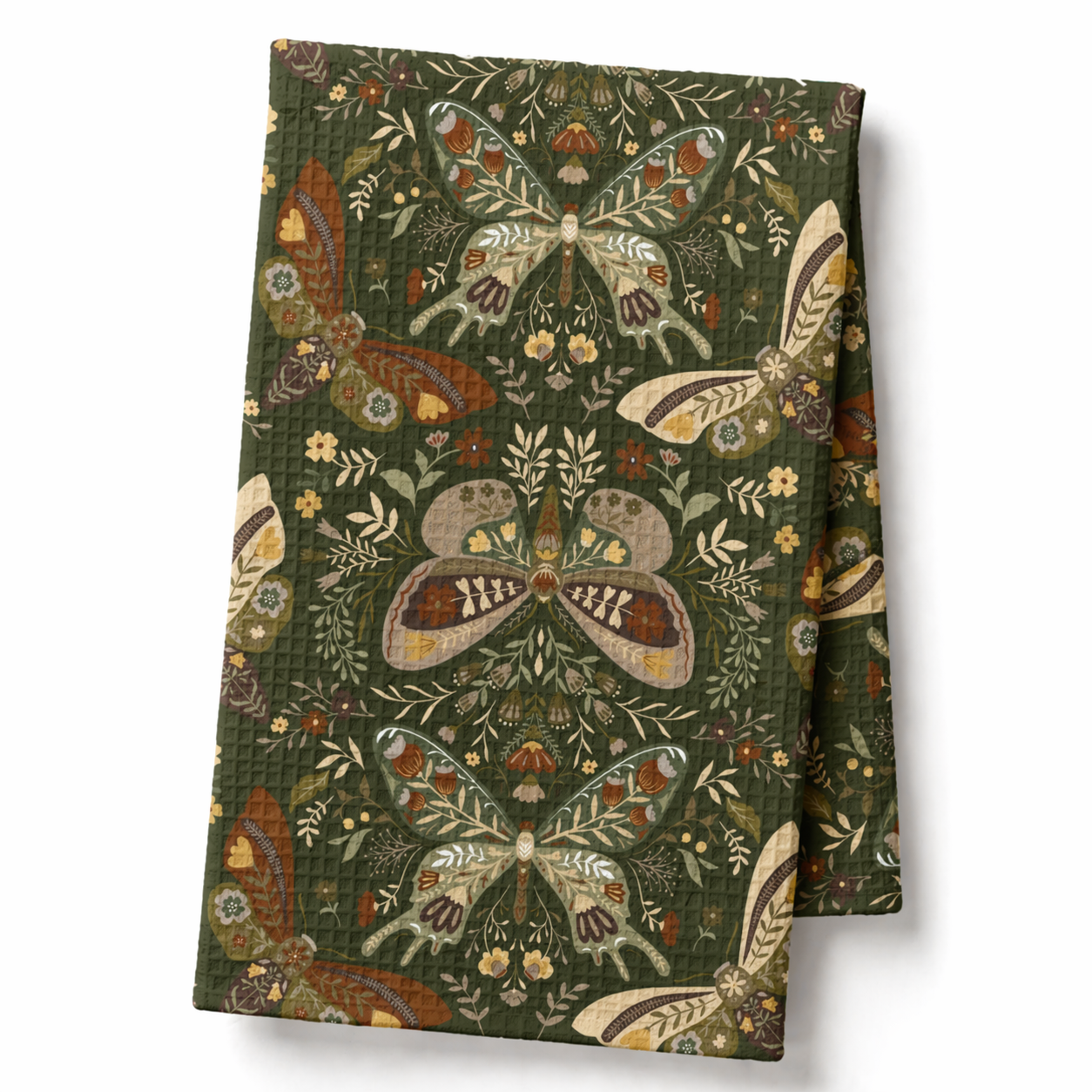 Moth Botanica | Verdant Meadow Waffle Tea Towel Printify