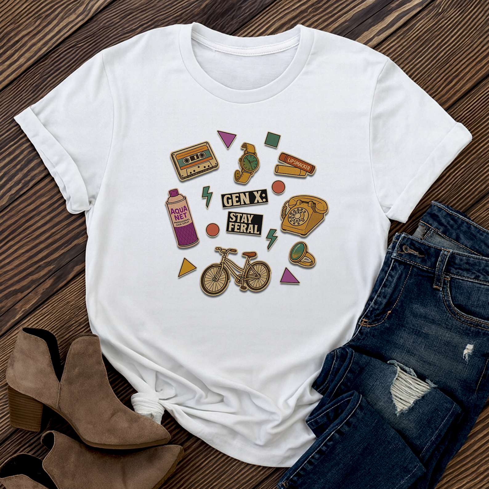 Gen-X Stay Feral Tee | Retro 80s 90s Nostalgia Shirt